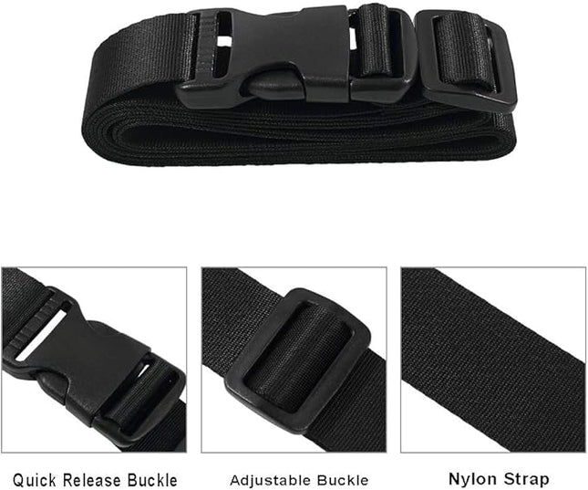 Vigorport Utility Straps Quick Release Nylon Backpack Accessory Bag Strap,Adjustable for Hiking,Travel,Outdoor Sports-4 Pack (Black, 1.25" W-72 L)