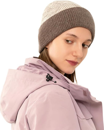 Stylish Wool Knit Short Cuff Fisherman Beanie for Men and Women Patchwork Color Unisex Cap Warm Winter Christmas Hat