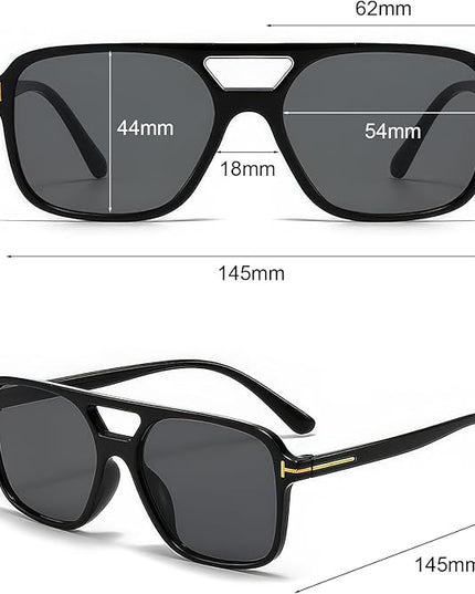 Classic Aviator Sunglasses for Women Men Retro Rectangle Trendy Square Shades Sun Glasses SG3885