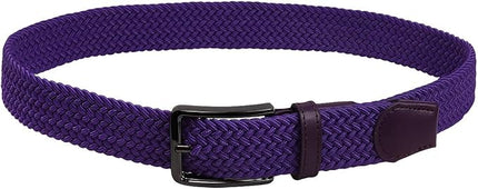 Falari Men Women Multicolored Elastic Stretch Braided Belt Canvas Fabric Woven No Holes Belt