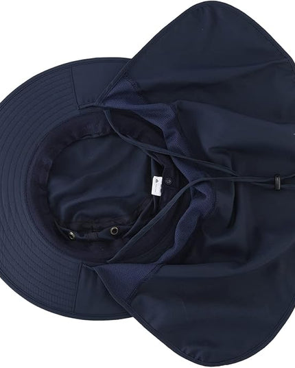 Home Prefer UPF50 Mens Sun Hat with Neck Flap Quick Dry UV Protection Cap Womens Wide Brim Fishing Hat Neck Flap Beach Garden