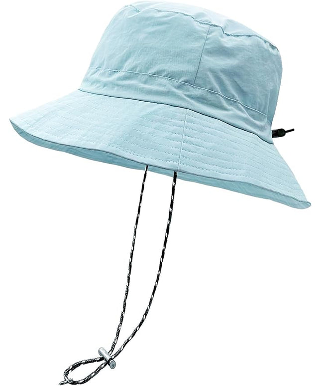 woogwin Waterproof Bucket Rain Hat with Chin Strap Quick Dry Packable Boonie Sun Hat Safari Hat UV Protection