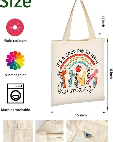 AUSVKAI Canvas Tote Bag for Women, Aesthetic Cute Grocery Grocery Reusable Cotton Gift Bag for Shooping Beach Trendy Gifts