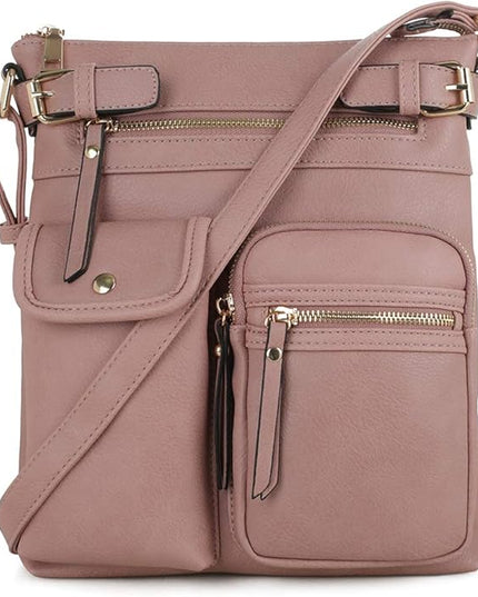 SG SUGU Katie Lightweight Medium Crossbody Bag Shoulder Bag with Multi Pocket for Women