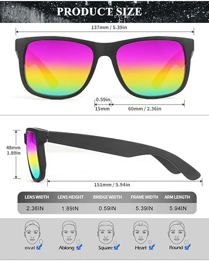 KALIYADI Sunglasses Men Polarized Sun glasses for Mens Womens Classic Matte Black Frame UV Protection 3pack