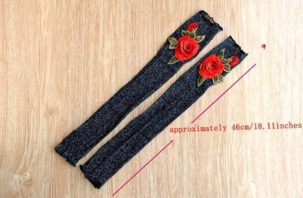 Specell Embroidered Flowers Lace Fingerless Gloves - for Bridal Wedding Cocktail Tea Party Evening Prom Costumes Cosplay