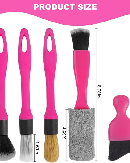 TTRCB Car Detailing Cleaning Kit Interior Cleaner, Car Detailing Brush Set, Pink Car Accessories Essentials for Women, Car Cleaning Gel, Car Cleaning Supplies Tools Stuff for RV, SUV, Interior
