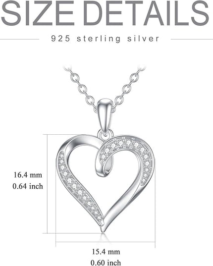 14k Solid Gold Heart Pendant with Moissanite Eternal Love Heart Necklace Jewelry Birthday Anniversary Mothers Day Gifts for Mom Her Wife