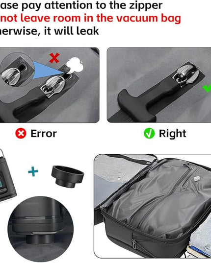 Vacuum Backpack Travel with Pump, 40L Expandable Carry on Compression Backpack Flight Approved for Women Men Fit 17 Inch Laptop with USB Charging Port Business Weekender