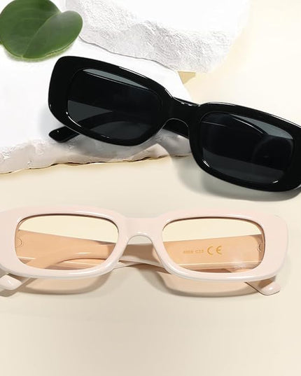 JASPIN Rectangle Sunglasses for Women Men Trendy Y2k Retro 90s Sun Glasses UV Protection Cool Square Frame