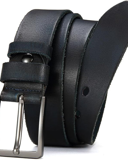 DOOPAI Men's Genuine Leather Casual Belt -Full Grain Leather Belt for Men- 1.5" Handmade Jeans Belt with Gift Box