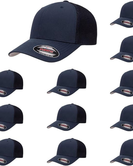 Flexfit 6511 Fitted Mid-Profile Stretchable Mesh Panels Trucker Cap | Bulk Pack Available