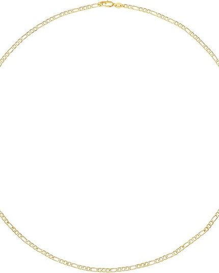 Amazon Essentials 14k Gold or Sterling Silver Plated Figaro Chain Necklace