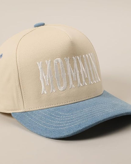 MIRMARU Two-Tone Vintage Canvas Trucker Hats for Men & Women, Adjustable Size Baseball Caps with Trendy Embroidered Design