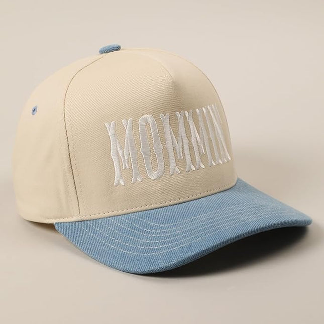 MIRMARU Two-Tone Vintage Canvas Trucker Hats for Men & Women, Adjustable Size Baseball Caps with Trendy Embroidered Design