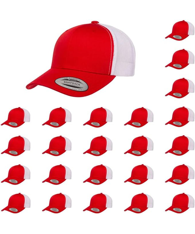 Yupoong Classic Premium Mesh 6 Panel Retro Trucker Cap | Mid Profile Snapback | OSFA | Bulk Pack Available