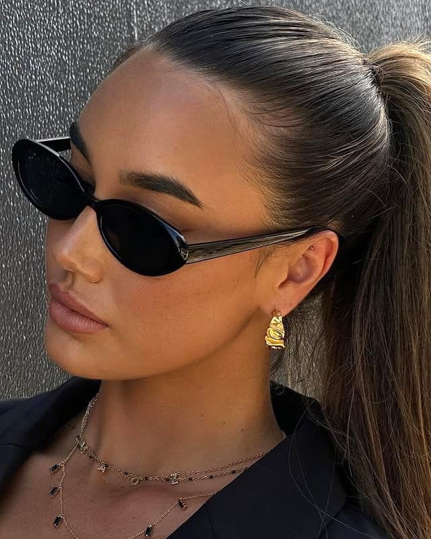 90s Sunglasses for Women Men Retro Small Oval Sunglasses