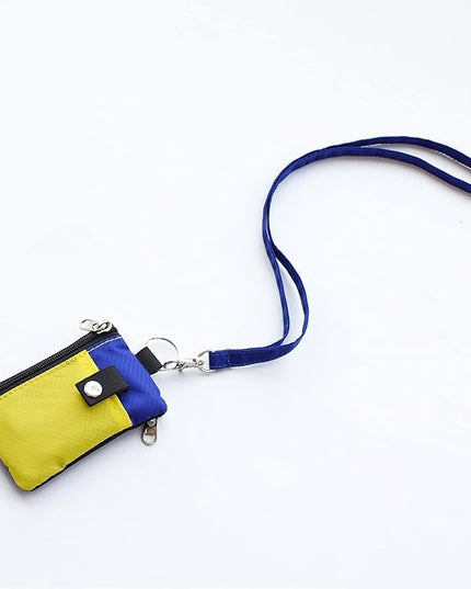 Minimalist RFID Blocking Small Wallet with ID Window,WaterResistant Zip Id Case Wallet with Lanyard Keychain for Cards,Cash,Travel,Women,Men