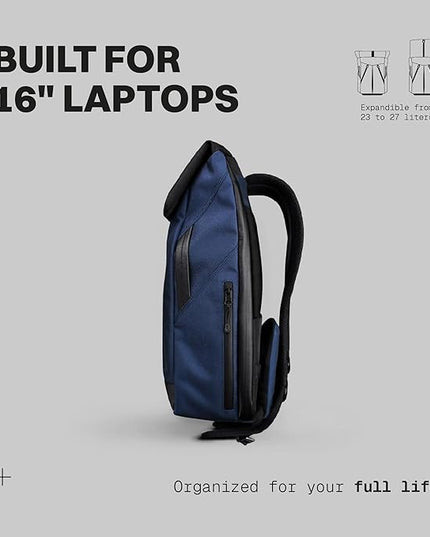 The Frenchie Co. - SL Speed - Expandable Ballistic Nylon Backpack - Anti-Theft Magnetic Closure - Self-Adjusting Comfort Straps, Lightweight, Water-Resistant, 16 inch Laptop Compartment, Carry-on
