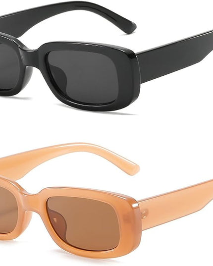 KUGUAOK Retro Rectangle Sunglasses Women and Men Vintage Small Square Sun Glasses UV Protection Glasse
