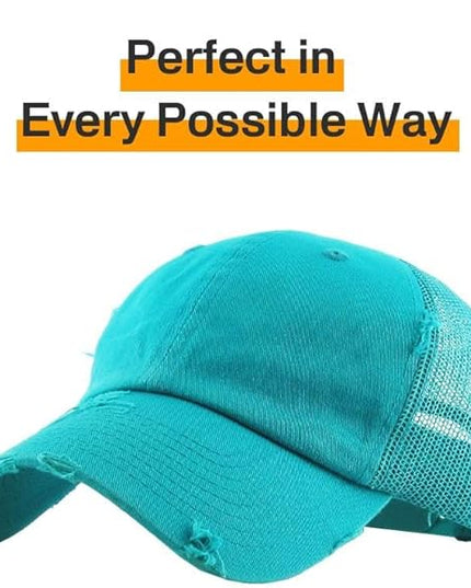 KBETHOS Vintage Washed Distressed Cotton Dad Hat Baseball Cap Adjustable Polo Trucker Unisex Style Headwear