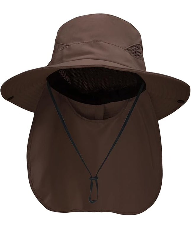 NPQQUAN Sun Hats for Men Women with Neck Flap UPF 50+ UV Protection Wide Brim Bucket Hat Safari Hiking Fishing Hats