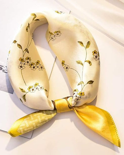 ANDANTINO 100% Mulberry Silk Scarf -21” Lightweight Square Neckerchief – Breathable Digital Printed Scarves with Gift Packed