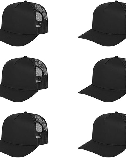 Cap America i3039 Classic 5 Panel Mid Profile Structured Trucker Mesh Back Cap w/ & Adjustable Snapback