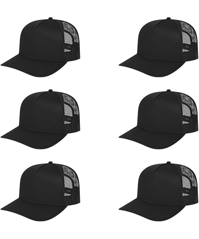 Cap America i3039 Classic 5 Panel Mid Profile Structured Trucker Mesh Back Cap w/ & Adjustable Snapback