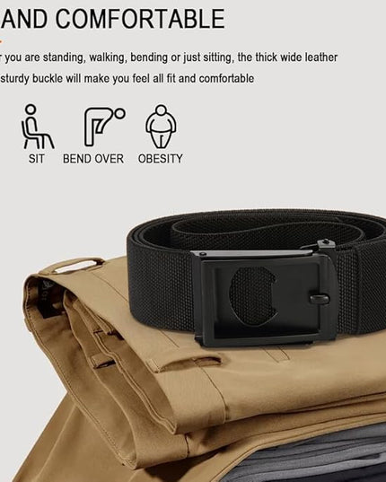 DOOPAI Stretch Canvas Belt for Men, Adjustable Elastic Holeless Web Belt for Casual, Golf, and Work, with Bottle Opener