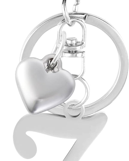 A-Z Heart Initial Letter Keychain, Stainless Steel Alphabet Charm for Handbags, Gift for Women and Girls