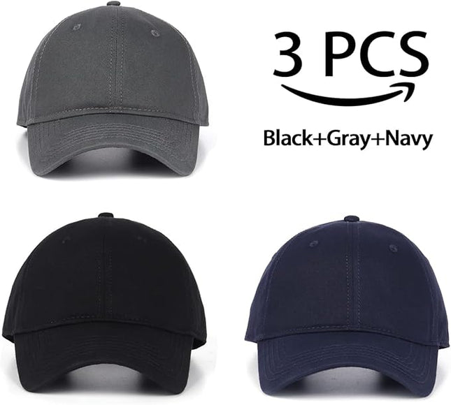 Zylioo XL XXL Oversize Baseball Cap, 100% Cotton Adjustable Dad Hat for Big Heads 23.5"-25.5", Soft Crown Large Size Cap