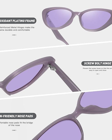 Retro Vintage Narrow Cat Eye Sunglasses for Women 90s Small Chic Style Trendy Sunnies UV400 Protection FZN7514