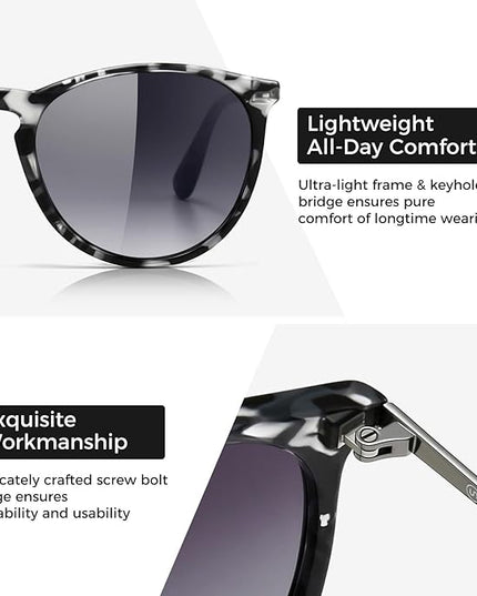 SUNGAIT Premium Vintage Round Sunglasses for Women Men Classic Retro Trendy Style