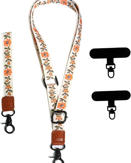 Adjustable Lanyard for Phone, Camera, Name Tags, ID card, Keychain and Wristlet Straps with 2 phone pads(Black)