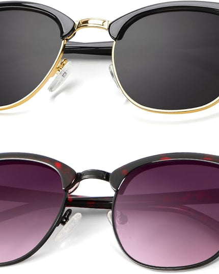 KALIYADI Polarized Sunglasses for Men and Women Semi-Rimless Frame Driving Sun glasses UV Blocking