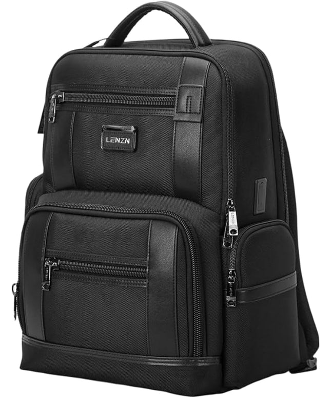 Laptop Business Backpack for Men & Women, Work Backpack Fits 15.6 Inch, Premium Qulity Travel Bag with USB Charging Port, Water-Resistant, Durable Nylon, Computer Bookbag with Multiple Pockets