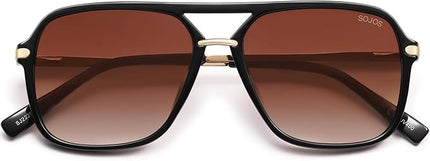 SOJOS Sunglasses for Women & Men, Square, Retro, Polarized Lens, Trendy Aviator, 90s Shades