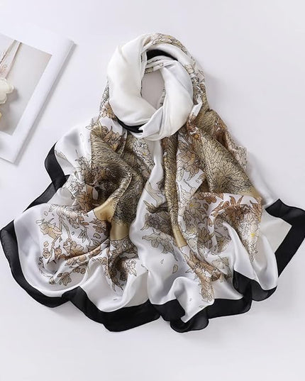 Fashion Scarves Scarf 100% Silk Feeling Scarf Silk Like Scarves Long Lightweight Sunscreen Shawls for Women