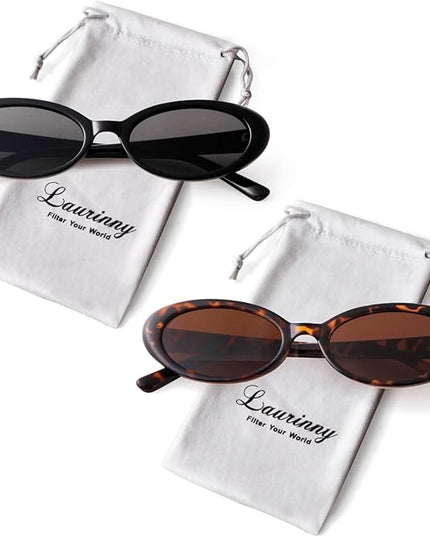 90s Sunglasses for Women Men Retro Small Oval Sunglasses