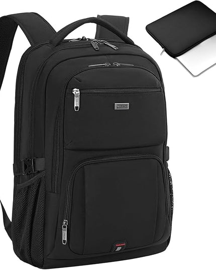 DUSLANG 17 Inch Laptop Backpack for Travel Water Resistant College Backpack for Men Women Laptop Bag with USB Charging Port Tablet Sleeve Bag, Black