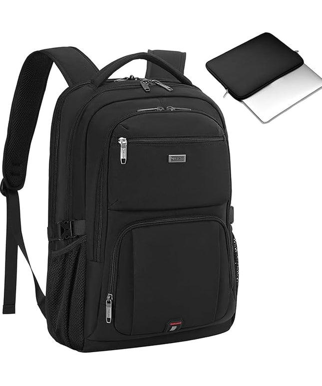 DUSLANG 17 Inch Laptop Backpack for Travel Water Resistant College Backpack for Men Women Laptop Bag with USB Charging Port Tablet Sleeve Bag, Black