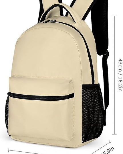 Fashion Champagne Gold Backpack Lightweight Large Capacity Laptop Daybag for Travel Work