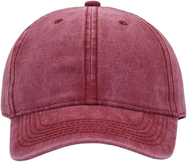 YEANIY Vintage Washed Cotton Plain Baseball Caps Adjustable Unstructured Soft Blank Casual Dad Ball Hats for Men Women