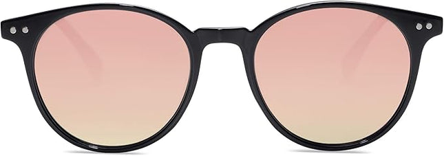 SOJOS Small Round Classic Polarized Sunglasses for Women Men Vintage Style UV400 Lens MAY SJ2113