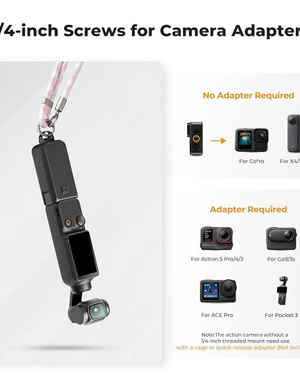 K&F CONCEPT 2-in-1 Phone Lanyard Crossbody with 1/4" Screw, Adjustable Anti Theft Crossbody Strap Compatible for DJI Osmo