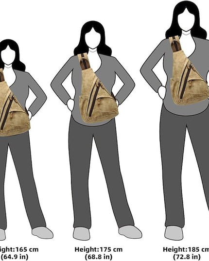 KL928 PU Leather Sling Bag - Small Crossbody Backpack Shoulder Casual Daypack Rucksack for Men Women(Light Coffee)