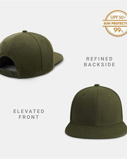 CHOK.LIDS Flat Bill Visor Classic Snapback Hat Blank Adjustable Brim High Top End Trendy Color Style Plain Tone Baseball Cap
