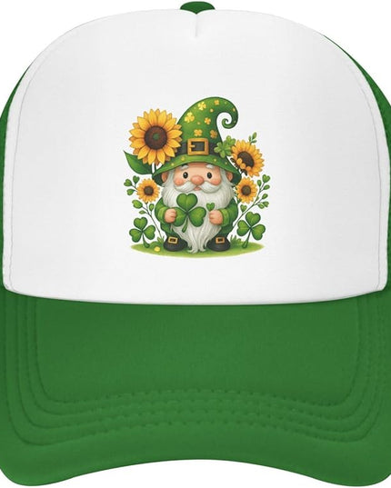 St Patricks Day Lucky Shamrock Hat, Green Clover Baseball Cap for Men Women,Fashion Adjustable Mesh Trucker Hat