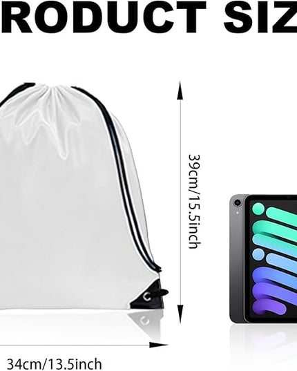 GoodToU Drawstring Bags - Nylon Gym & Travel Drawstring Backpack (White, 80Pcs)